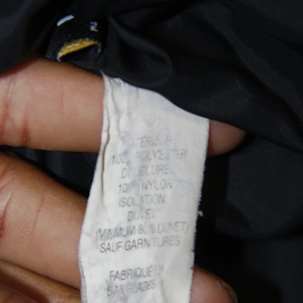 LL Bean Down Puffer Jacket Womens M Black Good Quilted Full‎ Zip Snap 295967